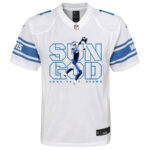 Amon-Ra St. Brown 14 Detroit Lions Sun God Game YOUTH Jersey - White
