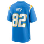 Brenden Rice 82 Los Angeles Chargers Team Game Men Jersey - Powder Blue