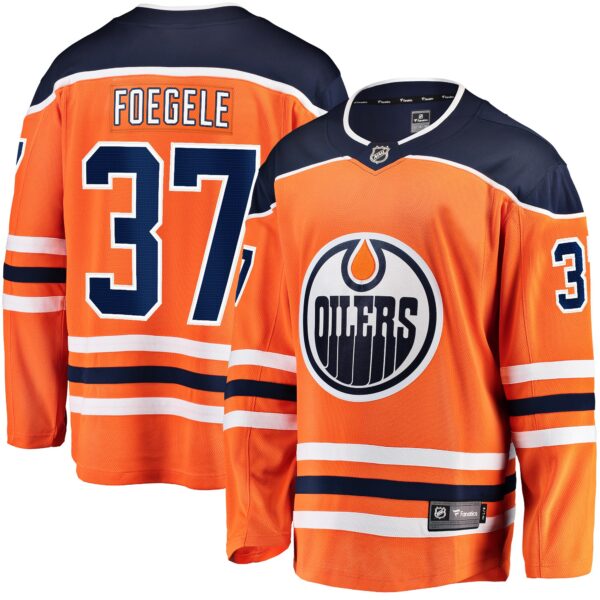 Warren Foegele Edmonton Oilers Fanatics Home Breakaway Player Jersey - Orange