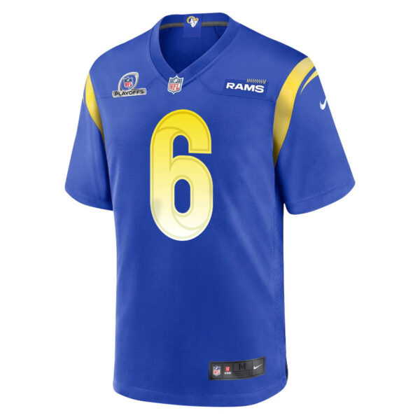 Tre Tomlinson 6 Los Angeles Rams 2023 Playoffs Patch Game Men Jersey - Royal