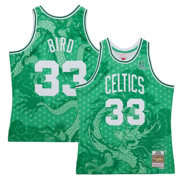 Larry Bird Boston Celtics Mitchell & Ness 1985/86 Hardwood Classics Asian Heritage 6.0 Swingman Throwback Player Jersey - Kelly Green