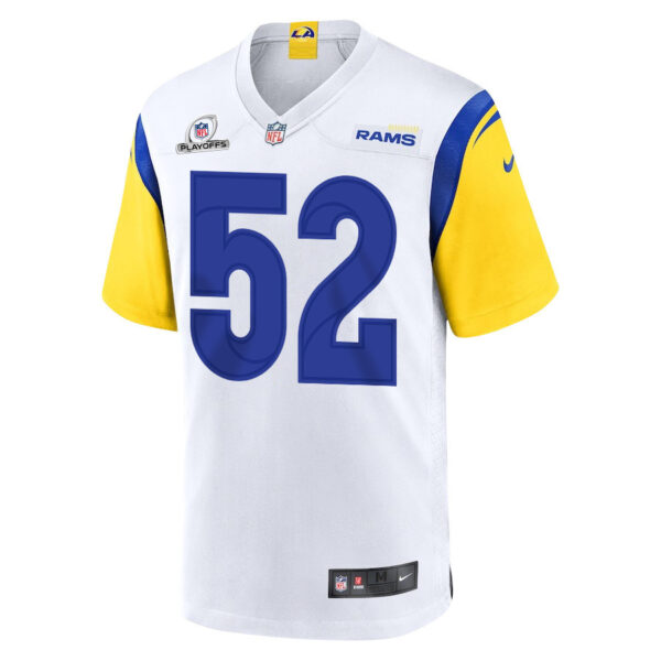 Larrell Murchison 52 Los Angeles Rams 2023 Playoffs Patch Game Men Jersey - White