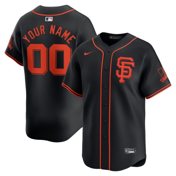 San Francisco Giants   Alternate Limited Custom Jerseyu00c2u00a0u00e2u20acu201c Black