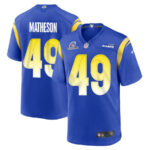 Alex Matheson 49 Los Angeles Rams 2023 Playoffs Patch Game Men Jersey - Royal