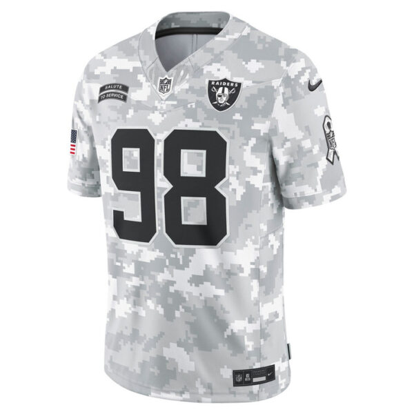 Maxx Crosby Las Vegas Raiders 2024 Salute to Service Limited Jersey - Arctic Camo