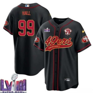 Tamba Hall 99 Kansas City Chiefs Super Bowl LVIII Baseball Men Jersey - Black
