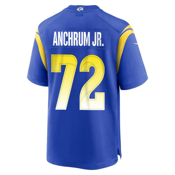 Tremayne Anchrum Jr. 72 Los Angeles Rams 2023 Playoffs Patch Game Men Jersey - Royal