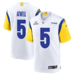 Tutu Atwell 5 Los Angeles Rams 2023 Playoffs Patch Game Men Jersey - White