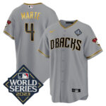 Ketel Marte 4 Arizona Diamondbacks 2023 World Series Men Jersey - Gray Gold