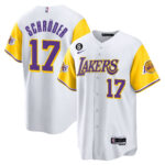 Dennis Schroder 17 Los Angeles Lakers Color Sleeves Baseball Men Jersey - White