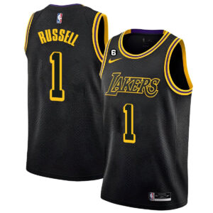 D'Angelo Russell 1 Los Angeles Lakers 2023 Jersey - Black Mamba
