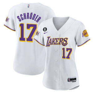 Dennis Schroder 17 Los Angeles Lakers Baseball Jersey - White