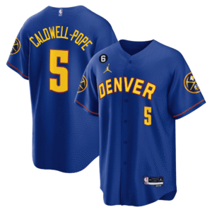 Kentavious Caldwell-Pope 5 Denver Nuggets Baseball Men Jersey - Blue