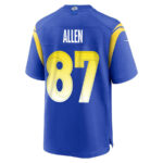 Davis Allen 87 Los Angeles Rams 2023 Playoffs Patch Game Men Jersey - Royal