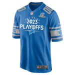 Detroit Lions One Pride 2023 Playoffs Game Men Custom Jersey - Blue