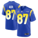 Davis Allen 87 Los Angeles Rams 2023 Playoffs Patch Game Men Jersey - Royal