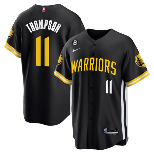 Klay Thompson 11 Golden State Warriors Baseball Men Jersey - Black