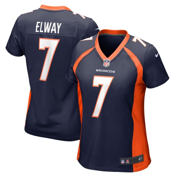 John Elway Denver Broncos  Women's Retired Player Jersey - Navy