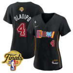 Victor Oladipo 4 Miami Heat 2023 Finals Baseball Women Jersey - City Black