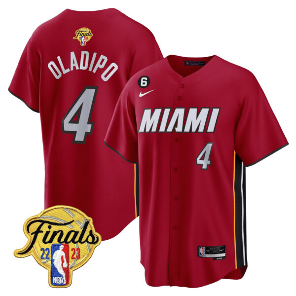 Victor Oladipo 4 Miami Heat 2023 Finals Baseball Men Jersey - Statement