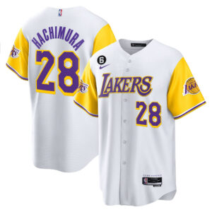 Rui Hachimura 28 Los Angeles Lakers Color Sleeves Baseball Men Jersey - White