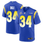 Tanner Ingle 34 Los Angeles Rams 2023 Playoffs Patch Game Men Jersey - Royal