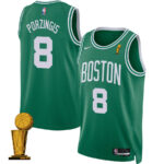 Kristaps Porzingis 8 Boston Celtics 2024 FINALS CHAMPIONS Jersey - Icon Edition - Kelly Green