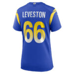 KT Leveston 66 Los Angeles Rams Game Women Jersey - Royal