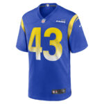 Joshua Karty 43 Los Angeles Rams Team Game Men Jersey - Royal