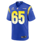 Coleman Shelton 65 Los Angeles Rams 2023 Playoffs Patch Game Men Jersey - Royal
