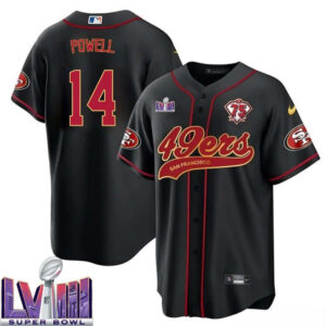 Cornell Powell 14 Kansas City Chiefs Super Bowl LVIII Baseball Men Jersey - Black