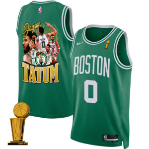 Jayson Tatum 0 Best Moments At Boston Celtics 2024 Icon Edition Jersey - Final Champions Patch - Green