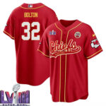 Nick Bolton 32 Kansas City Chiefs Super Bowl LVIII Baseball Men Jersey - Red