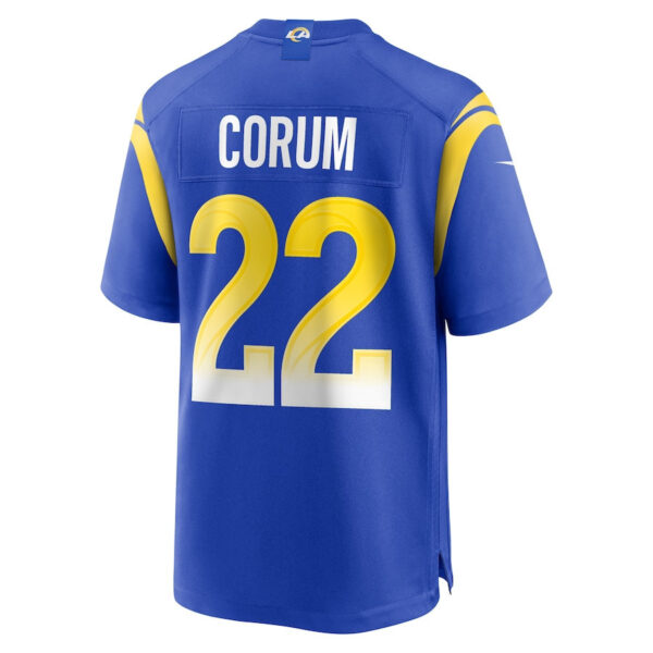 Blake Corum 22 Los Angeles Rams 2024 NFL Draft Game Jersey - Royal