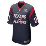 Houston Texans 2023 Playoffs Iconic Game Men Custom Jersey - Navy