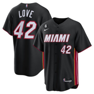 Kevin Love 42 Miami Heat Baseball Men Jersey - Black