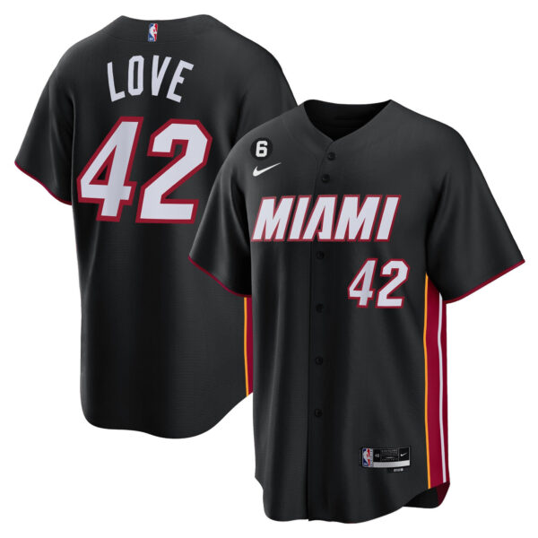 Kevin Love 42 Miami Heat Baseball Men Jersey - Black