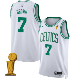 Jaylen Brown 7 Boston Celtics 2024 FINALS CHAMPIONS Swingman Jersey - Association Edition - White