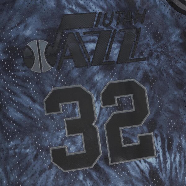 Karl Malone Utah Jazz Mitchell & Ness Hardwood Classics 1991/92 Tie-Dye Swingman Jersey - Black