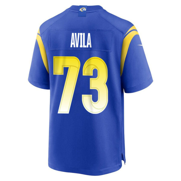 Steve Avila 73 Los Angeles Rams 2023 Playoffs Patch Game Men Jersey - Royal