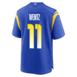 Carson Wentz 11 Los Angeles Rams 2023 Playoffs Patch Game Men Jersey - Royal