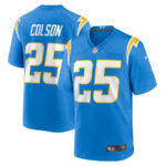 Junior Colson 25 Los Angeles Chargers Team Game Men Jersey - Powder Blue