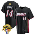 Tyler Herro 14 Miami Heat 2023 Finals Patch Baseball Men Jersey - Black