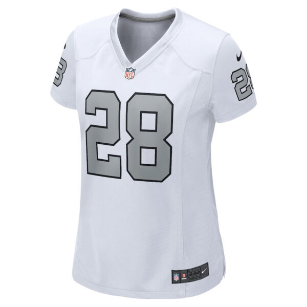 Josh Jacobs 28 Las Vegas Raiders Women Alternate Game Jersey - White