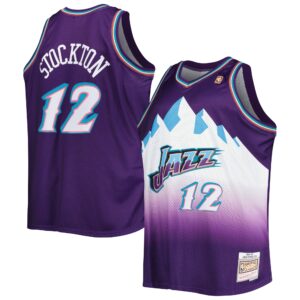 John Stockton Utah Jazz Mitchell & Ness Big & Tall Hardwood Classics 1996/97 Swingman Jersey - Purple