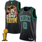 Jayson Tatum 0 Best Moments At Boston Celtics 2024 Statement Edition Jersey - Final Champions Patch - Black