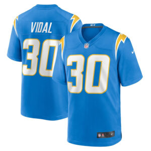 Kimani Vidal 30 Los Angeles Chargers Team Game Men Jersey - Powder Blue