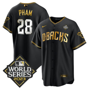 Tommy Pham 28 Arizona Diamondbacks 2023 World Series Men Jersey - Black Limited