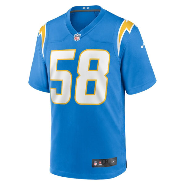 Justin Hollins 58 Los Angeles Chargers Game Men Jersey - Powder Blue
