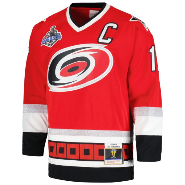 Rod Brind'Amour Carolina Hurricanes Mitchell & Ness  2005/06 Captain Patch Blue Line Player Jersey - Red